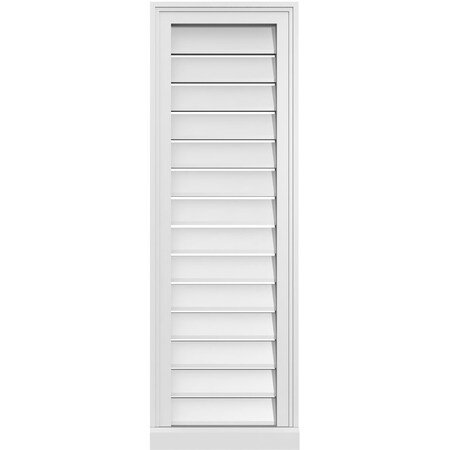 Ekena Millwork Vertical Surface Mount PVC Gable Vent: Functional, w/ 2"W x 2"P Brickmould Sill Frame, 14"W x 42"H GVPVE14X4203SF